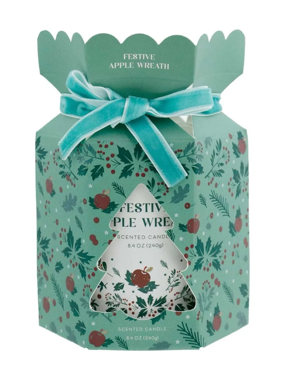 Festive Apple Wreath Single Wick Candle 🎄✨